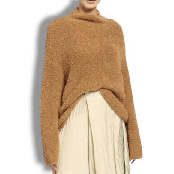 Vince Sweaters - VINCE Teddy Funnel Neck Sweater M Fuzzy Soft Cashmere Wool